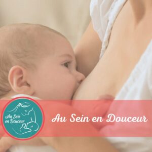 Image de couverture du podcast sur l'allaitement avec Caroline de Ville qui allaite sa plus jeune fille.