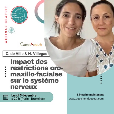 Visuel pour annoncer le webinar gratuit de Caroline de Ville et Nathaly Villegas sur l'impact des restrictions sur le système nerveux.