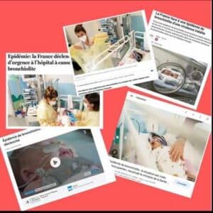 Montage photographie représentant les titres de presse sur l'épidémie de bronchiolite, mais quelles en sont les causes ? 